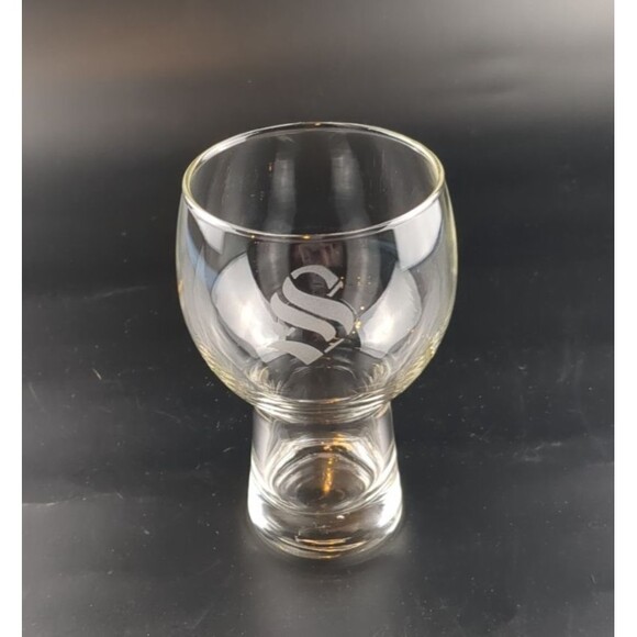 VTG Set 4 Stackable Beer Glasses 14oz MCM Monogram S Retro Barware Glassware - Picture 7 of 10